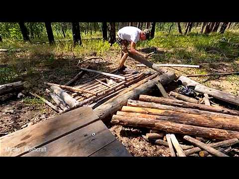 Building a Survival Shelter Alone with No Tools - Bushcraft Cabin thumbnail