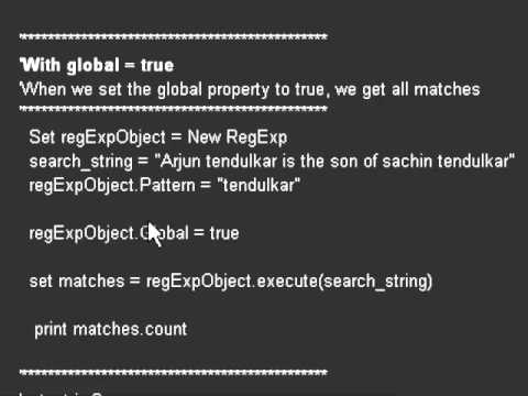 Global property of the RegExp object in QTP