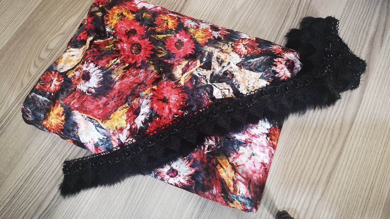 تفصيل وخياطة قندورة قطيفة كاش كور بطريقة سهلة و مبسطة#cache cœur