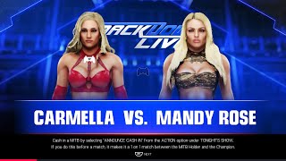 WWE Smackdown: Carmella vs Mandy Rose (Carmella blindsides Mandy before the bell rings!)