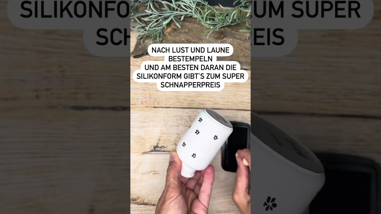 Vase verzaubern mit Minis­tempeln #diy  #Raysin #diy #basteln #handmade #stempeln #vase #deko