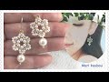 フラワーモチーフピアスの作り方/How to make flower motif earrings