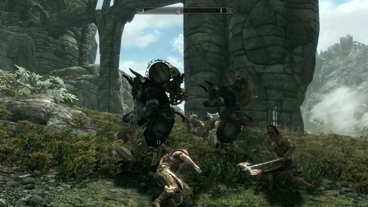 Skyrim Animation - Minotaur - NPC Battle - Vanilla Plus Combat Mod