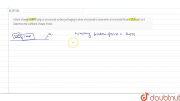 A block of weight `100N` lying on a horizontal surface just beging to when a horizontal to move