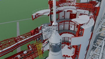 Apollo 15 Part 12: Mobile Service Structure (MSS) Removal (A Blender Animation)