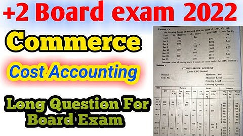 +2 Cost Accounting Selective Long Question 2022 l CHSE Cost Acc selective Question 2022