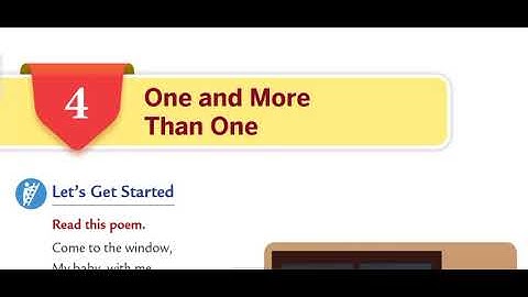 Collins English Grammar and Composition - Class 1 (chapter 4) - one and more than one - CBSE