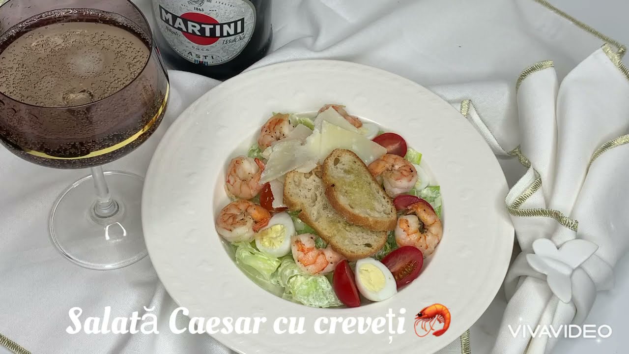 Salată Caesar cu creveți ❤️