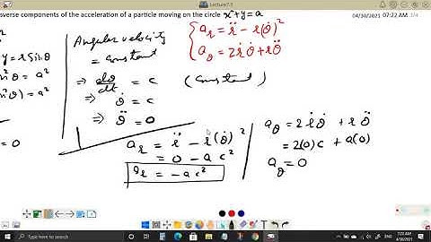 7_3 | Radial & Transverse Components of Velocity & Acceleration | Kinematics | Mechanics (Q K Ghori)