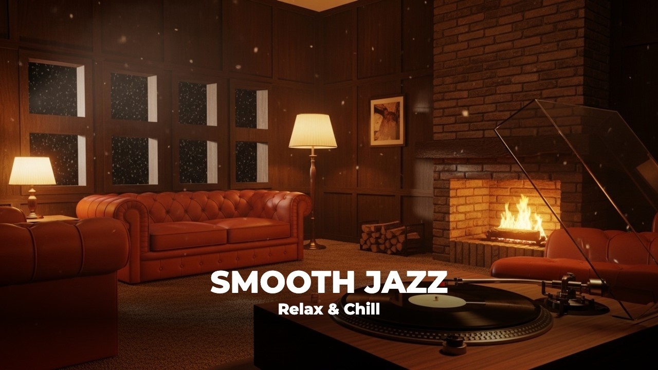 Peaceful Slow Jazz Night 🎷 Coffee Shop Ambience for Study