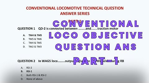 Conventional Loco objective question ans Part-1 | Railway Department exam |