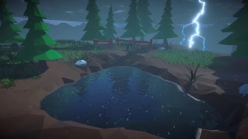 Rain Ripples Water Shader, Stormy Scene (Unity 3D, Shader Graph)