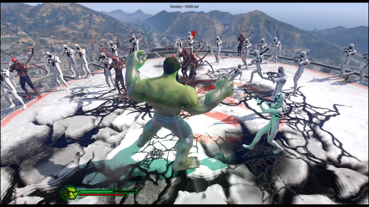 HULK vs Rebel Spider-Man Army – Epic Battle in GTA 5!