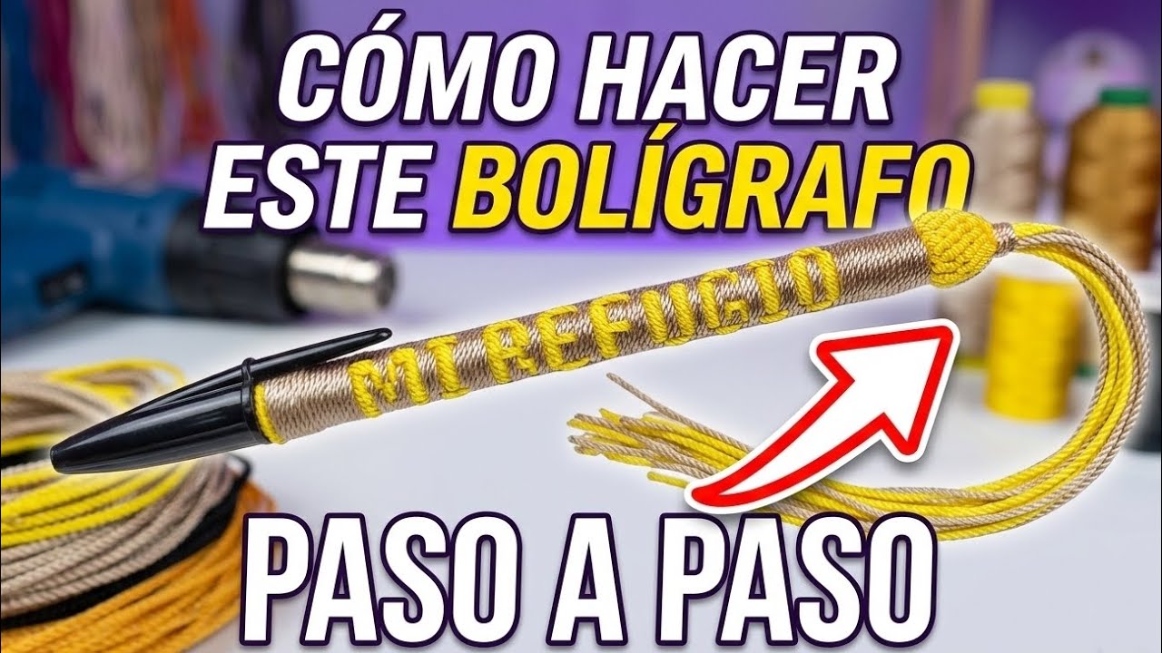 ​Cómo Decorar BOLÍGRAFOS con HILO y FRACES  Paso a Paso ✍️✨ (Técnica Fácil)
