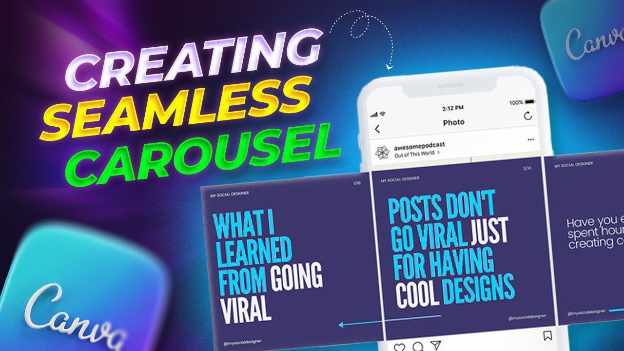 How to create a seamless INSTAGRAM and LinkedIn CAROUSEL with CANVA