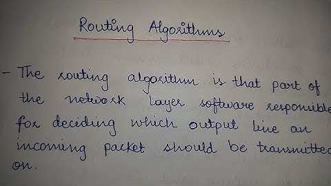 Routing Algorithms || Adaptive Routing || Nonadaptive Routing