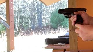 Ruger LC9S 9mm pistol in slow motion