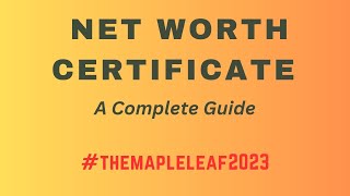 Net worth certificate for VISA||CA Report IIClient Information||Study VISA||SOWP||@themapleleaf2023