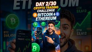 Day 2/30 days Crypto trading challenge #cryptocurrency #bitcoin #ethereum #shorts #shortvideo