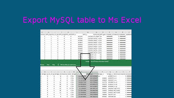Export MySQL table to Ms Excel