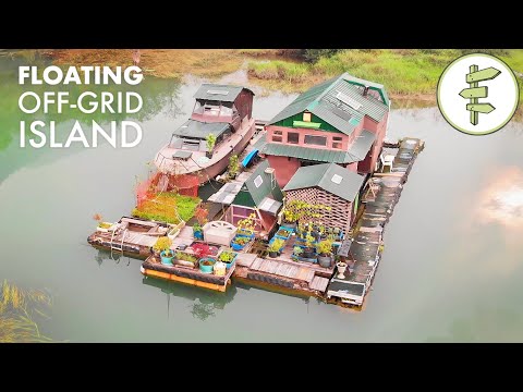 17 Years Living Off-Grid on a Self-Built Island Homestead - Built with Salvaged Materials