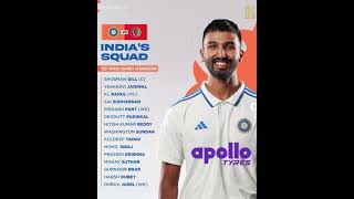 INDIA'S test squad 2026😈🔥💪☠️#bcci #test #kingkohli #cricketlover #testseries #cricket #klrahul#roko