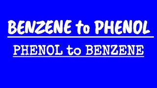 Benzene to phenol | Phenol to Benzene | organic conversions