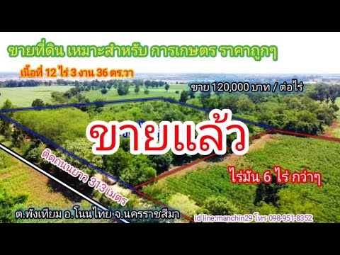 ขายที่ดิน การเกษตร ราคาถูกๆ💸ขาย 120,000 บาท / ต่อไร่💸 ที่ดินเหมาะสำหรับทำการเกษตร ทำสวน ทำไร่ ดินดี