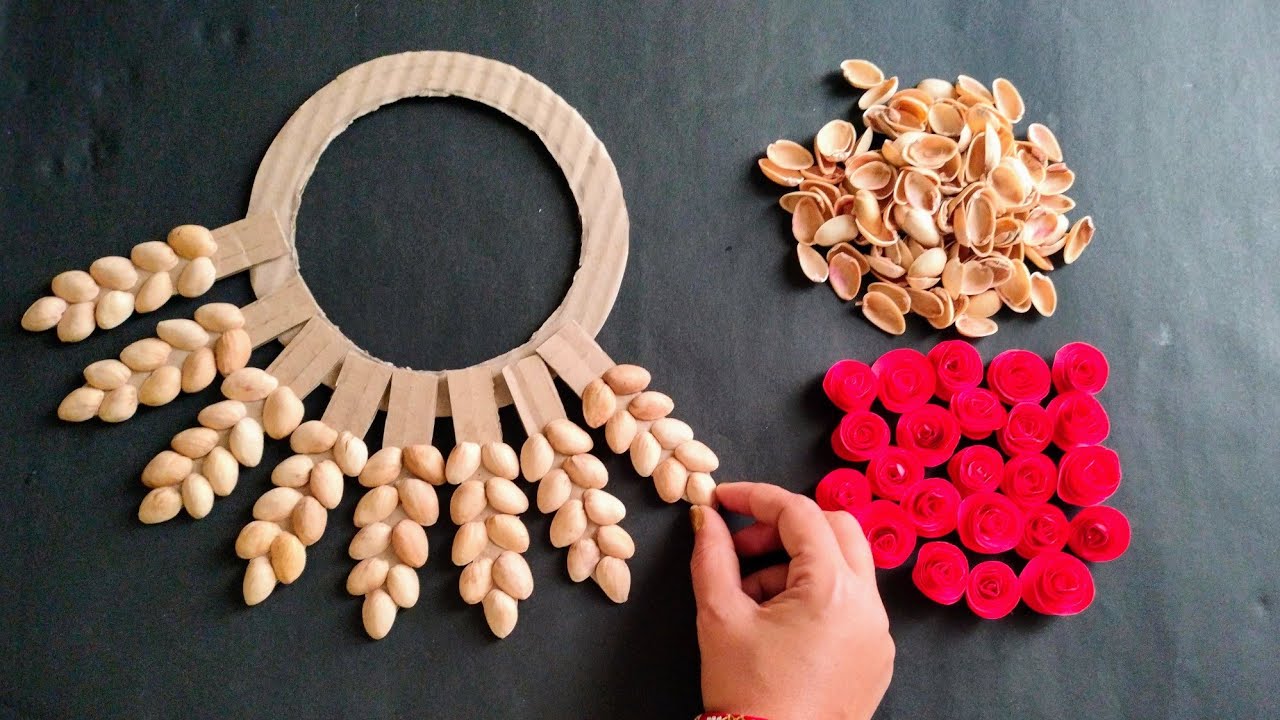 Unique Wall Hanging Craft Using Pista Shells Best Out Of Waste Pista