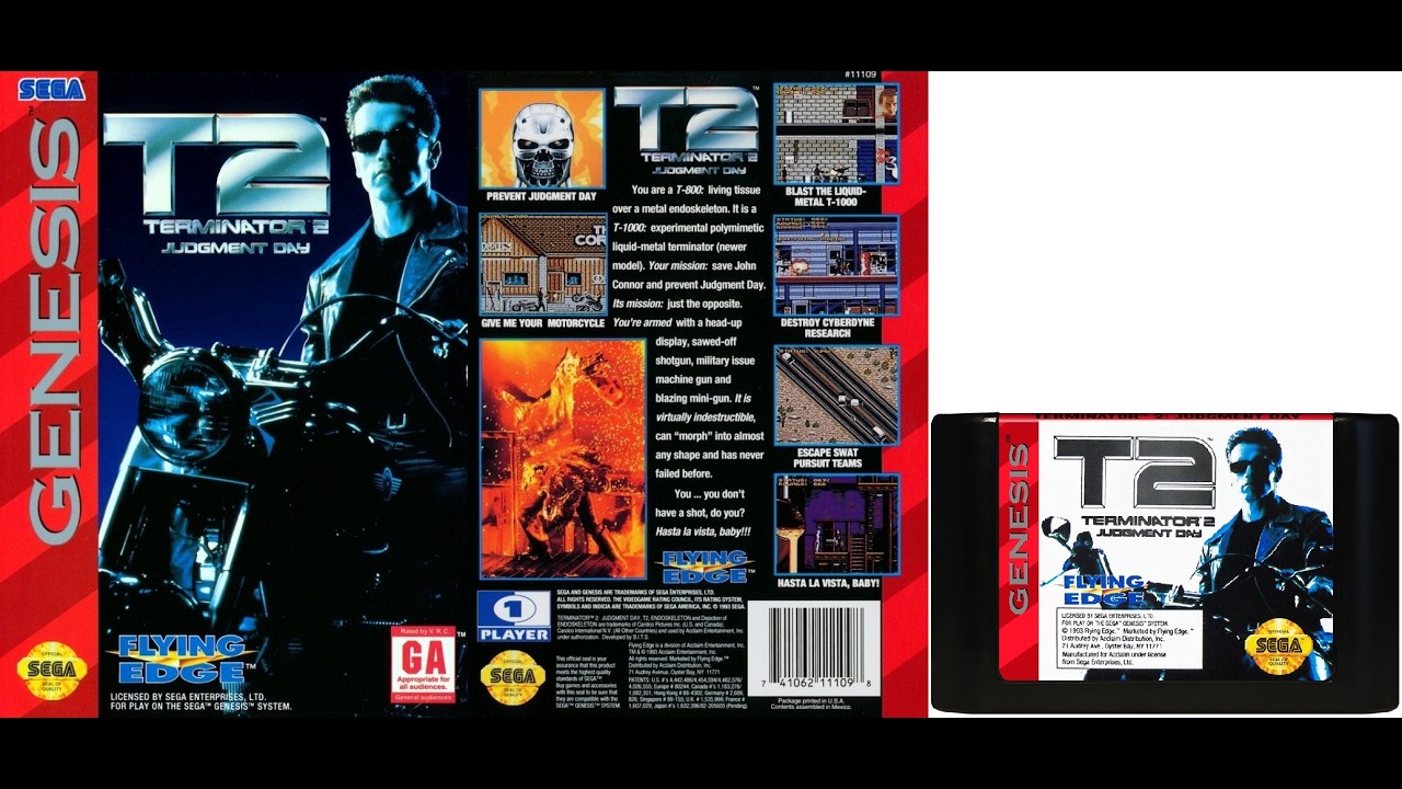 T2: Terminator 2: Judgment Day (1993, Sega Genesis) - Full Playthrough [No Commentary Archive]