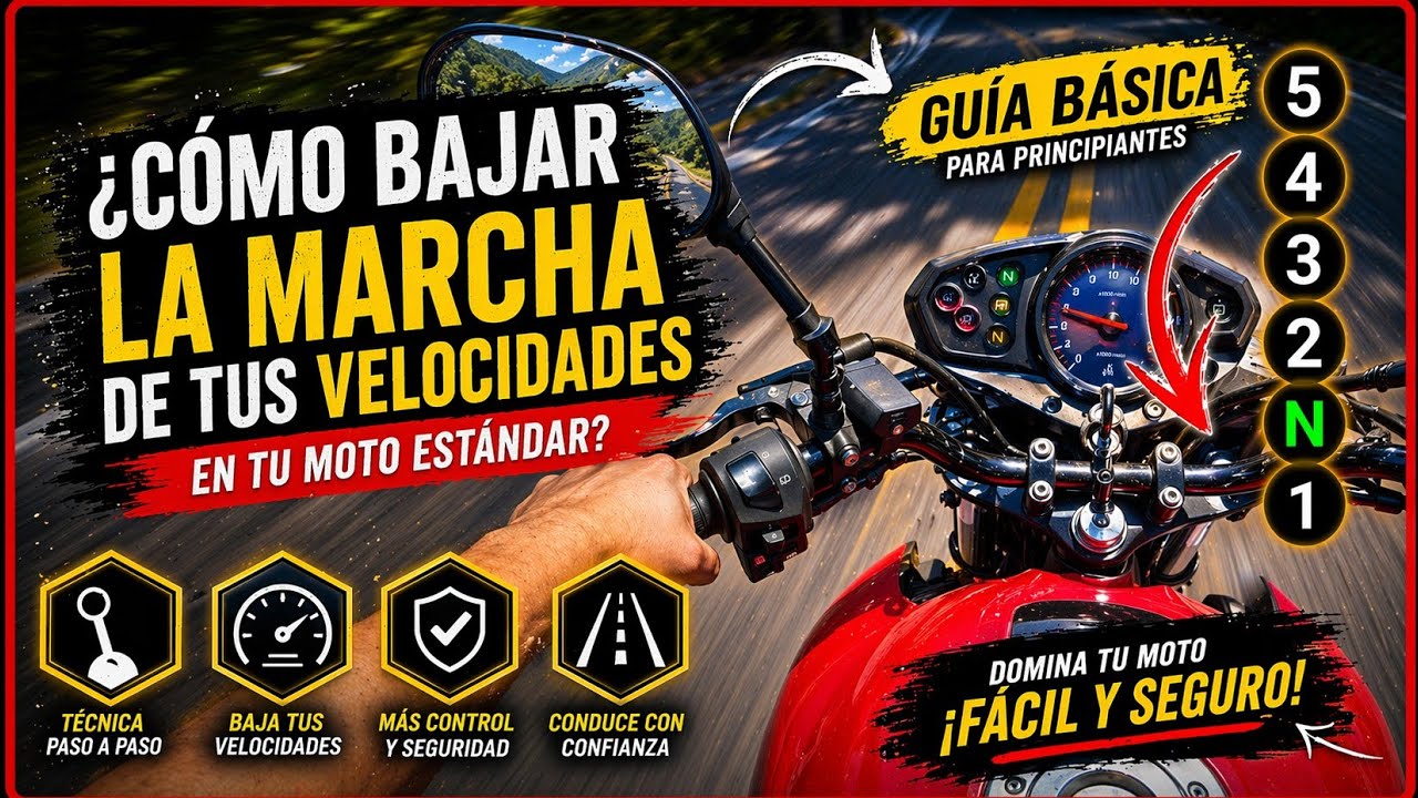 ✅¡¿Cómo bajar las VELOCIDADES en una moto estándar?! 🏍️ ¡Manejando moto por primera vez!  (TUTORIAL)