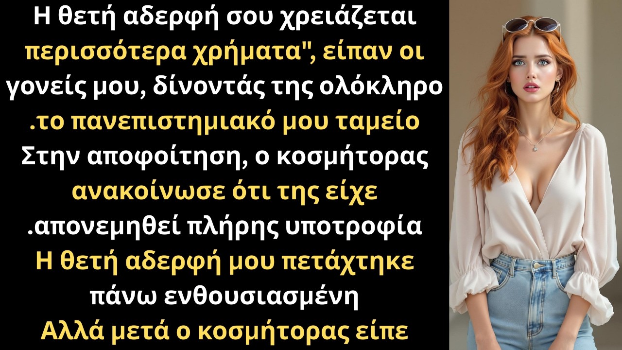 Μου πήραν 850.000$ για τη θετή μου αδελφή το κάρμα μίλησε στην αποφοίτηση