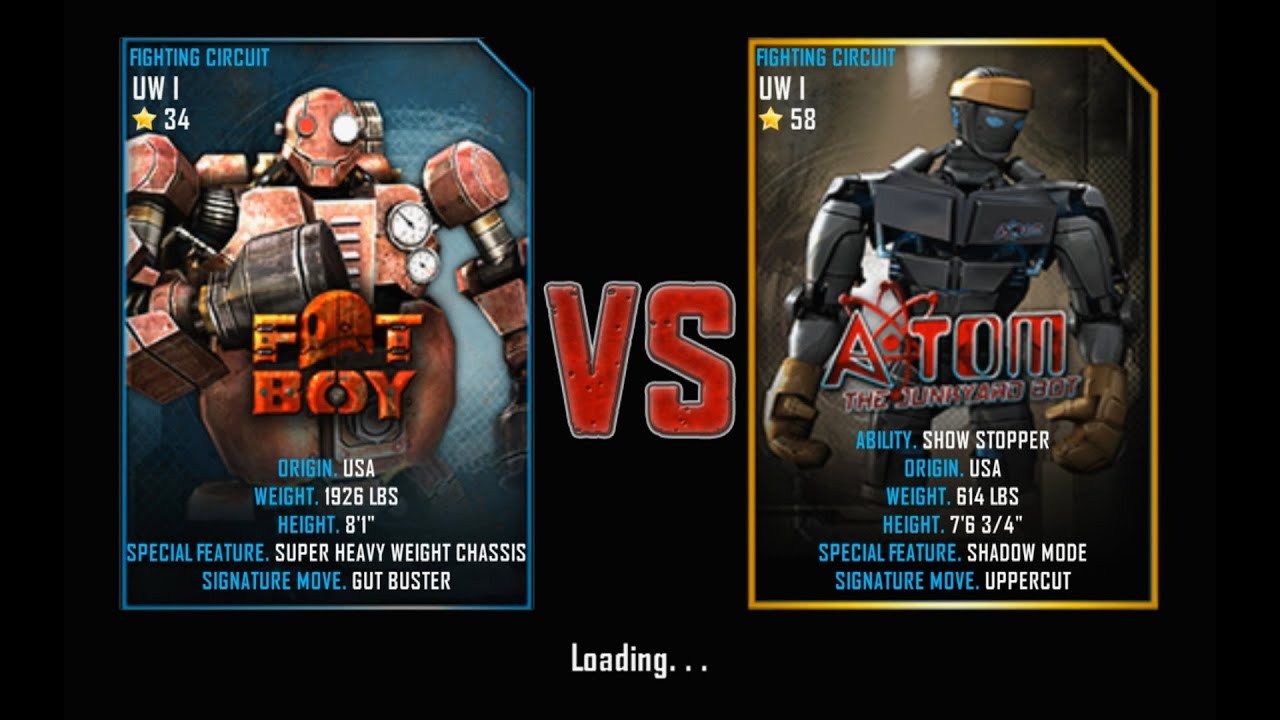 Real Steel WRB Underworld Fat Boy VS Atom The Junkyard BOT NEW UPDATE (Живая Сталь)