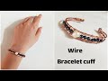 Beaded Bangle/Easy Bangle/ Easy Bracelet/Wire Wrap Bracelet Tutorial/How to make/Bangle Cuff DIY