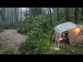 The most thrilling experience‼️ The moment the river overflowed⛈️CAMPING IN HEAVY RAIN