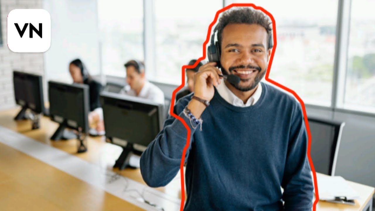 How to outline a person on an image on vn video editor