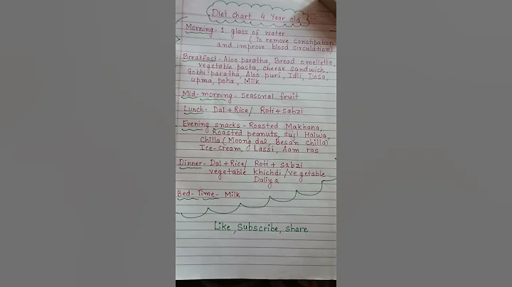 Diet chart for 4 year old #diet #shorts