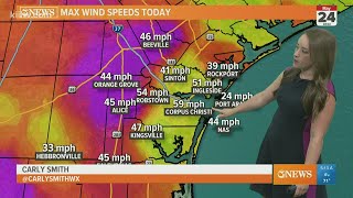 Windy start in Corpus Christi, another round of severe weather on the way today\/Wednesday morning