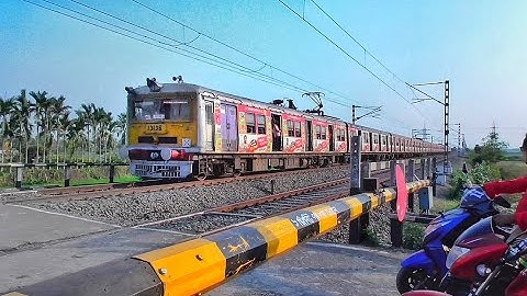 Furious Speedy Honking Colourful EMU Local Train Quickly Skip Between Railgate | Eastern Railways