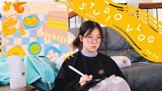 🎨 studio vlog ep. 24: digital art, clay pin fail, and art thoughts(finding a style/inspiration)