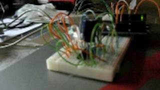 Pummer beam bot on a breadboard