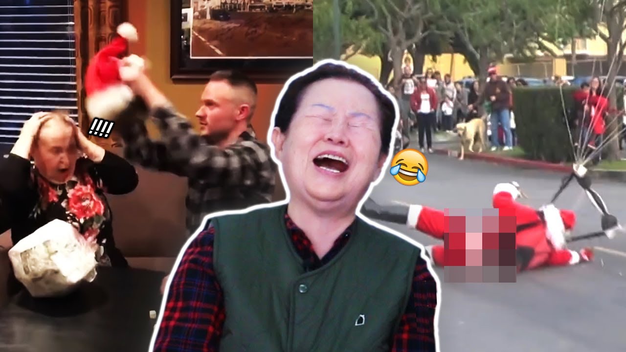 Korean grandma watches 'CHRISTMAS FAILS COMPILATION'