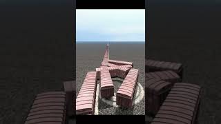 Funny Extreme Train Crossing On Bumpy Railroad 😱🔥 Funny BeamNG.Drive simulator #shorts