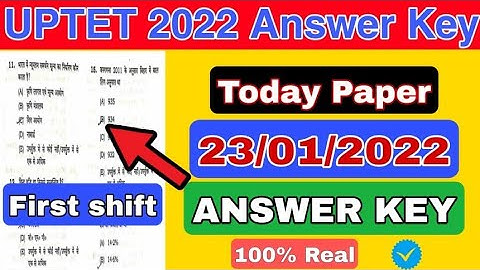 UPTET ANSWER KEY 2022 || UPTET Primary Answer key 2022 | UPTET Ans Key 23 Jan 22
