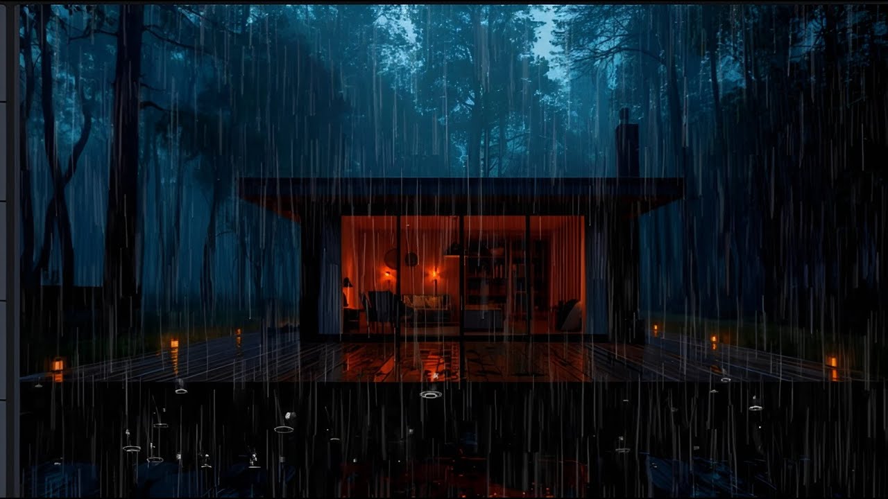 🌧️ Deep Forest Rain at Cozy Cabin | Rain Sounds for Sleeping, Relaxing & Stress Relief
