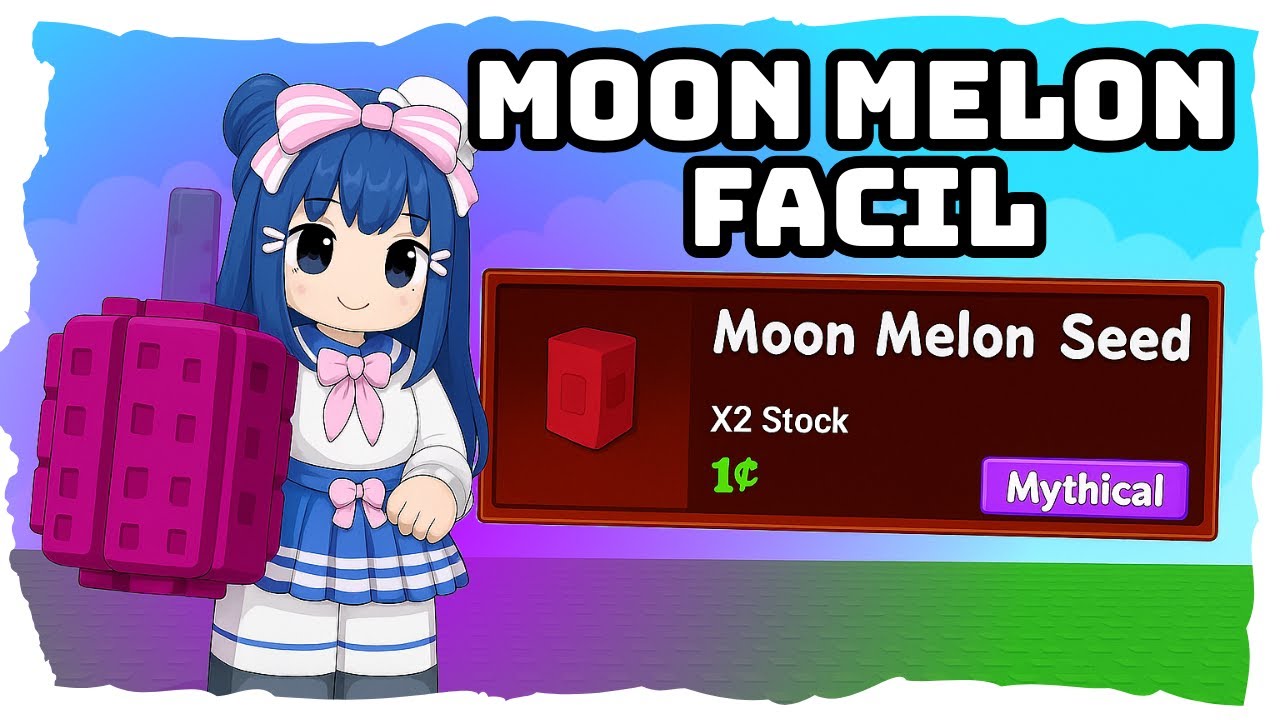 COMO EU GANHEI a MOON MELON no Grow a Garden 🌕 (Passo a Passo!) - YouTube