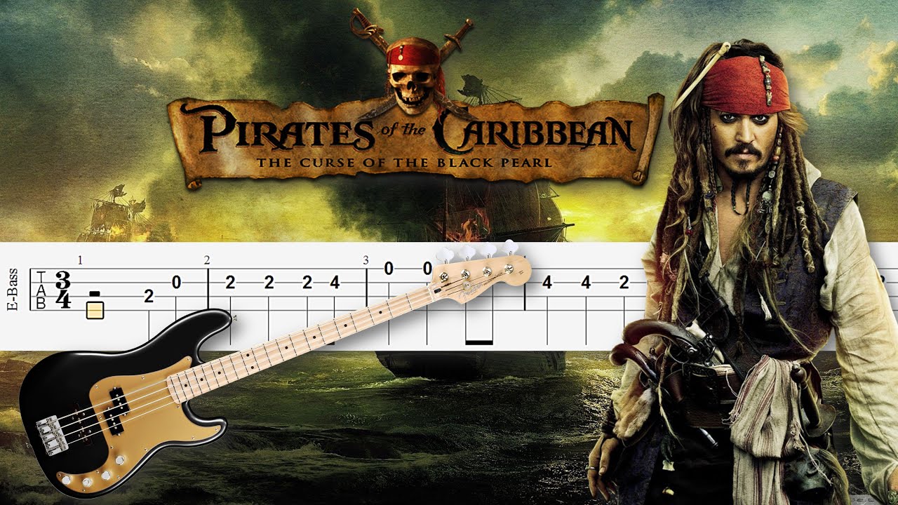Pirates Of The Caribbean He's A Pirate theme ( Easy Bass Tabs Tutorial ) By Chami's Bass YouTube