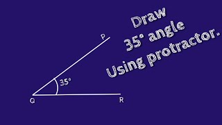 How to draw 35 degree angle using protractor.Construct 35 degree angle using protractor.Shsirclasses