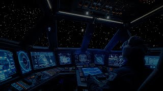 🛸 Starlit Dreams | Brown Noise Spaceship Ambiance For Sleep | Aid Sleep | Insomnia Relief | Relaxing