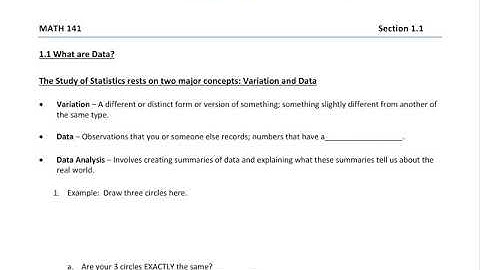 Math 141 Section 1.1